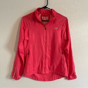 New Balance Women’s Coral Pink Full Zip Up Running Jacket Windbreaker